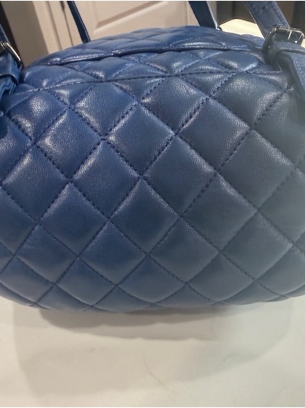 CHANEL Quilted Lambskin Backpack in Blue with Silver Hardware - Picture 3 of 8